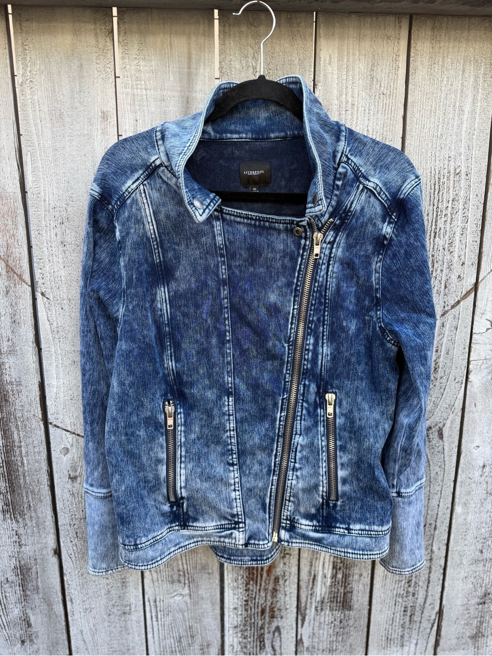 Liverpool Bradford Moto Denim Jacket XL | Like New - Picture 4 of 16